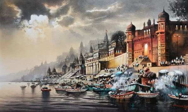 Banaras Ghat 2 painting by Nanasaheb Yeole