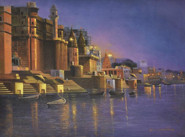 Banaras Ghat 2 painting by Kamal Rao
