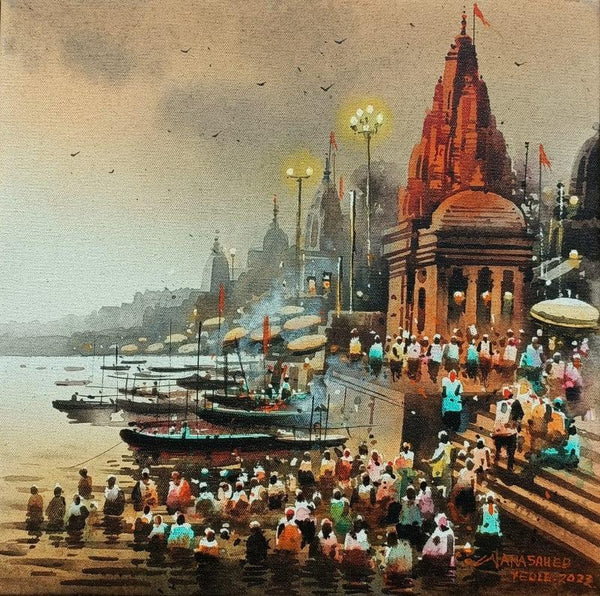 Banaras Ghat 3 painting by Nanasaheb Yeole