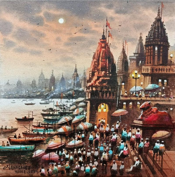 Banaras Ghat 5 painting by Nanasaheb Yeole