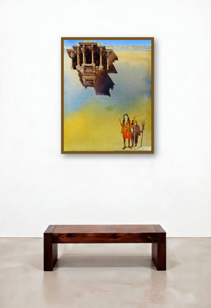 Banaras Ghat Vi by artist Bhuwan Silhare displayed in a Classic Family Room