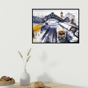 In-situ view of Ananta Mandal's 'Bandra' painting in a room