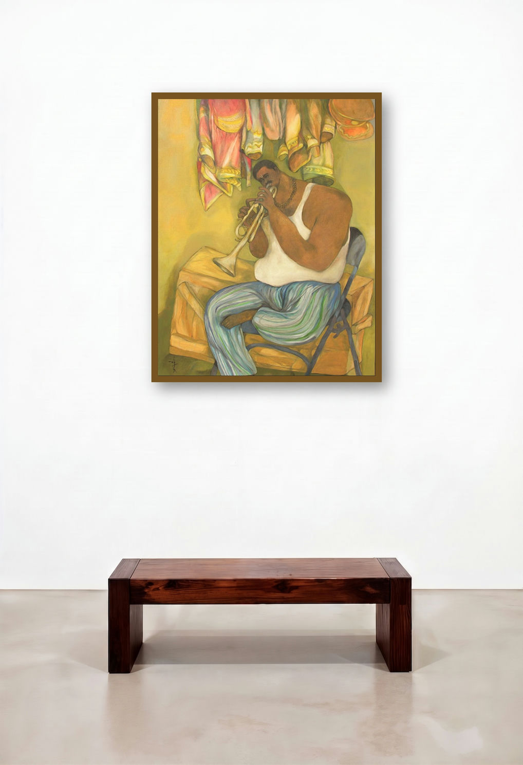 Bandwallah 4 by artist Chandramohan Kulkarni displayed in a Luxury Dining Room