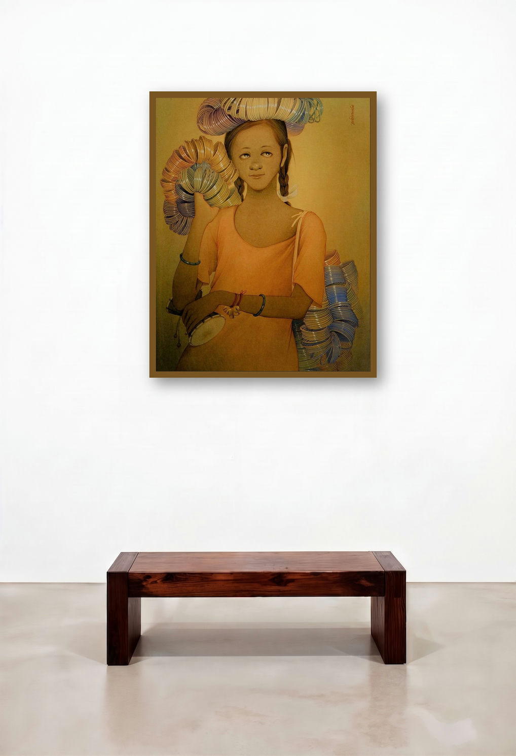 Bangle Hawker (Peaceful Slumber) by artist Rajib Gain displayed in a Art Deco Bedroom