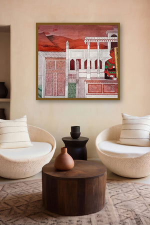 Bani Thani Radha (Royal Reverie) by artist Jayprakash Jagtap displayed in a Curated gallery