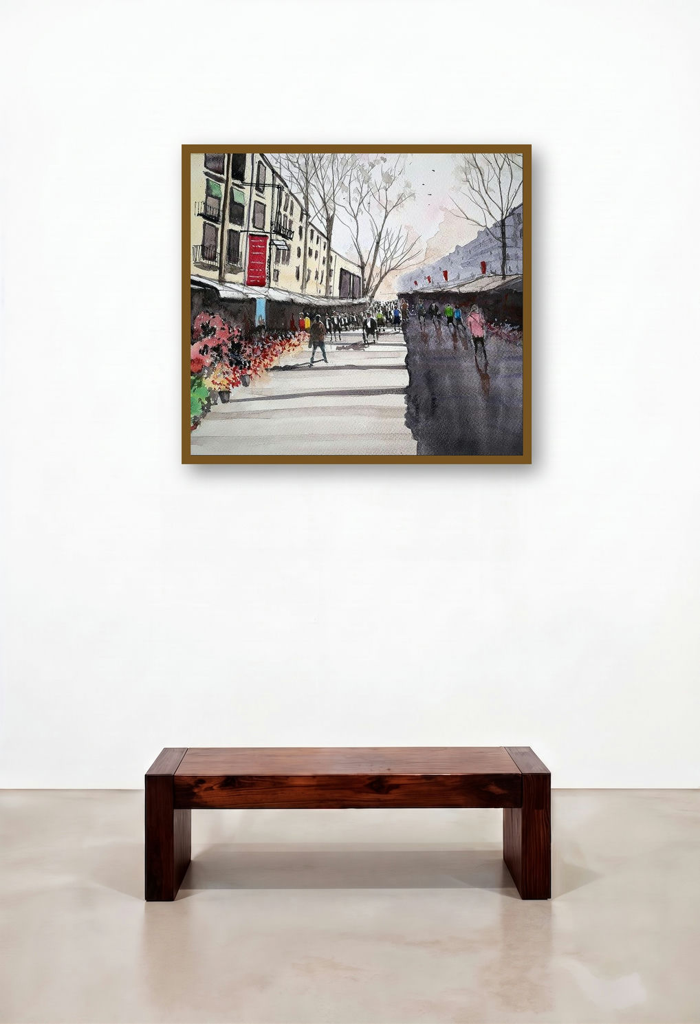 Barcelona Spain by artist Arunava Ray displayed in a Coastal Dining Room