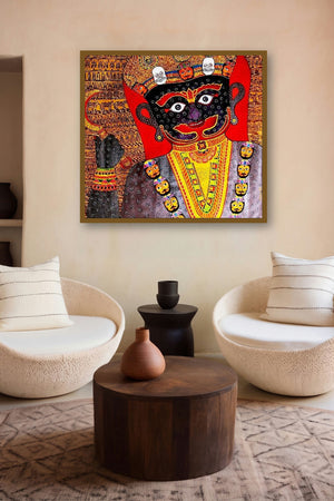 Basanti Ii (Divine Protector) by artist Meenakshi Jha Banerjee displayed in a Contemporary gallery