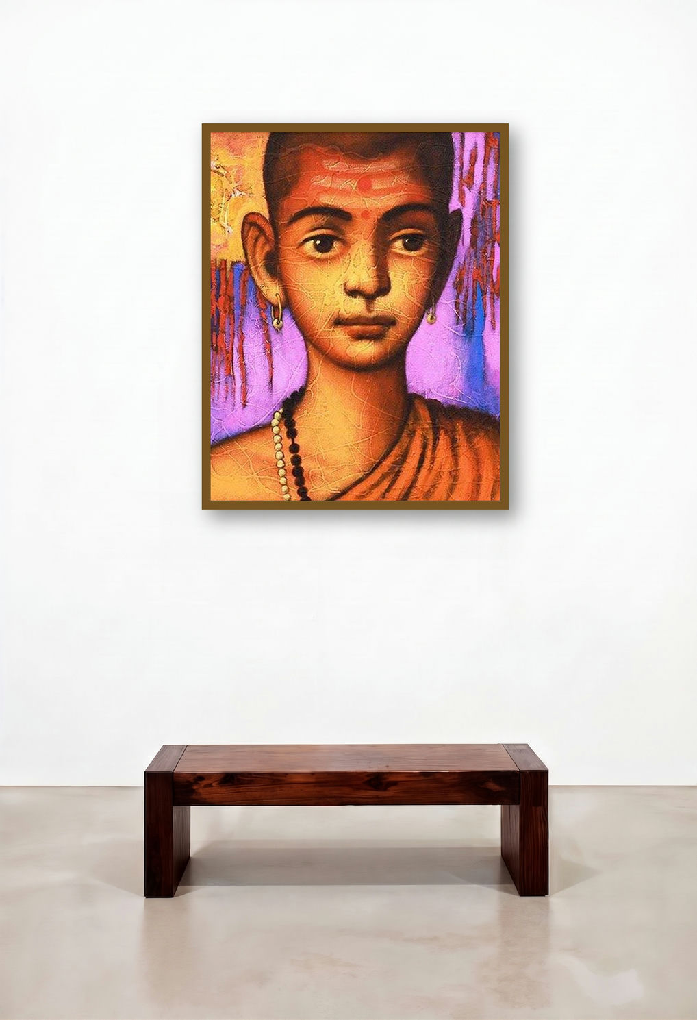 Batu (Inner Peace) by artist Shankar Devarukhe displayed in a Art Deco Hotel Suite