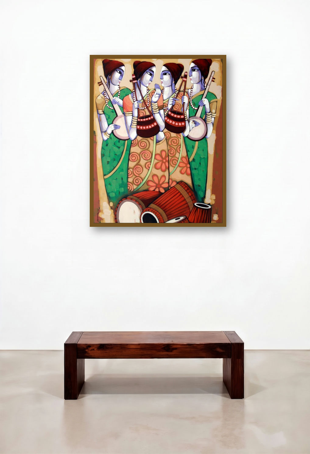 Baul 21 (The Melody Makers) by artist Sekhar Roy displayed in a Transitional Executive Office
