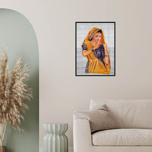 In-situ view of Indian Miniture's 'Beautiful Lady' painting in a room