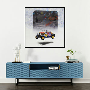 'Beautiful Memory 8' painting by Ramchandra Kharatmal shown on a wall in a furnished room.