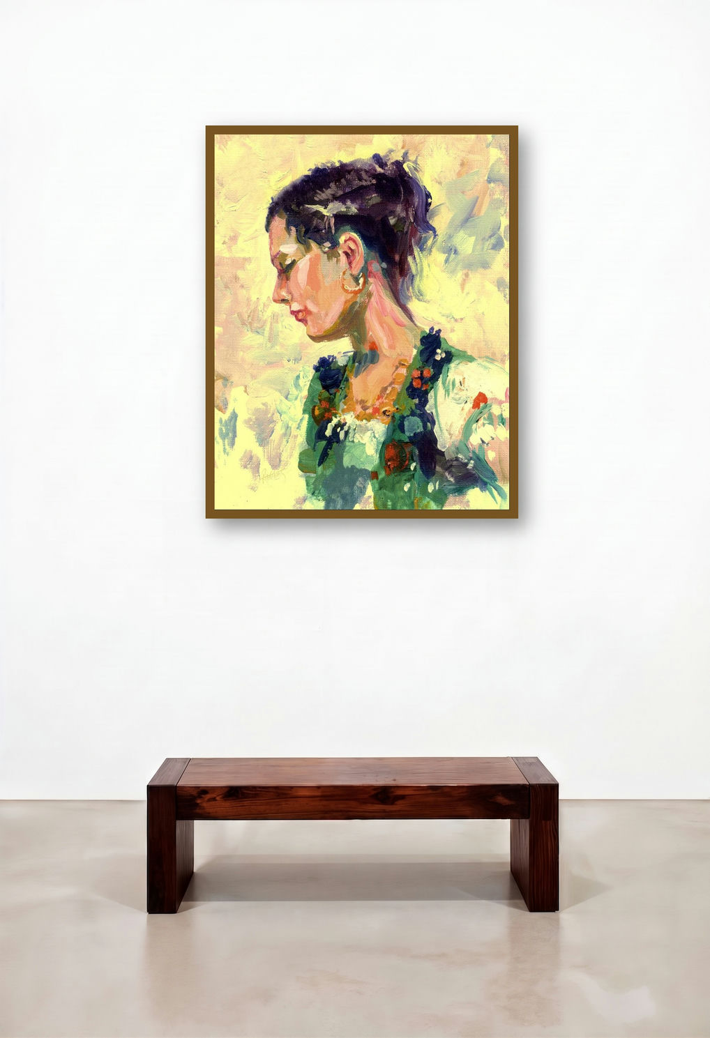 Beauty 01 by artist Raviraj Kumbhar displayed in a Transitional Hotel Suite