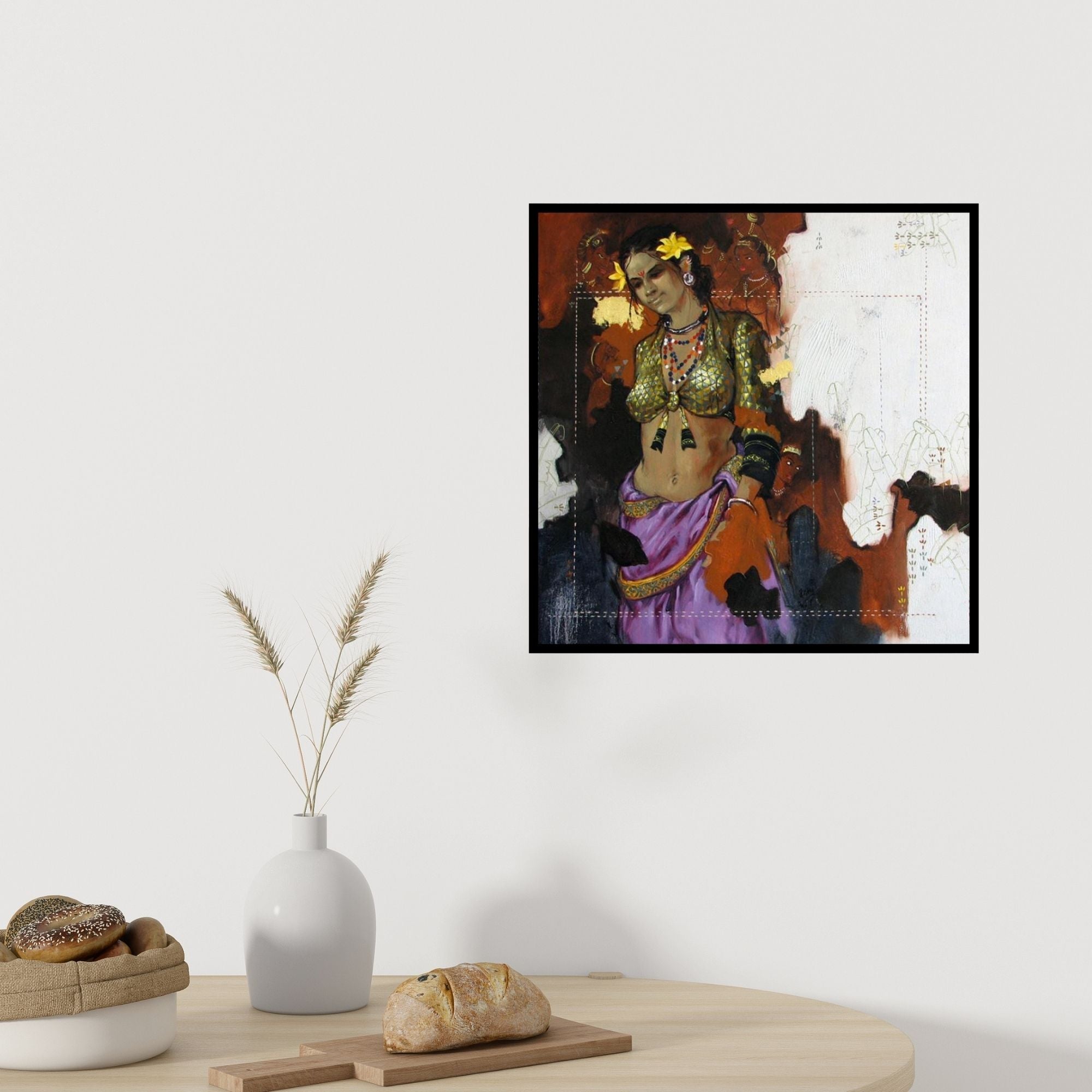 In-situ view of Ramchandra Kharatmal's 'Beauty 16' painting in a room