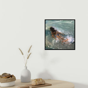 In-situ view of Surabhi Gulwelkar's 'Beauty Beneath The Water' painting in a room