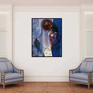 In-situ view of Vishal Phasale's 'Beauty With Macaw' painting in a room