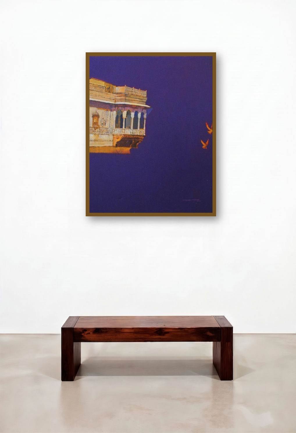Beauty Of Cultural Heritage Rajasthan 2 (Serene Escape) by artist Sayajirao Nangare displayed in a Coastal Bedroom