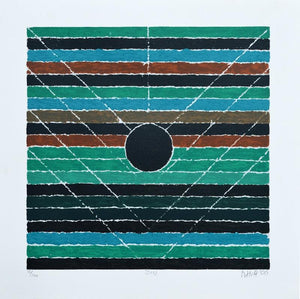 Beej (The Cosmic Seed) by S H Raza, Serigraph Serigraphs Abstract Painting on Paper, Small Square Wall Art