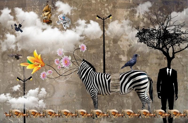 contemporary Digital Painting digital art titled 'Behind The Scene', 20x30 inches, by artist Rakesh Chaudhary on canvas