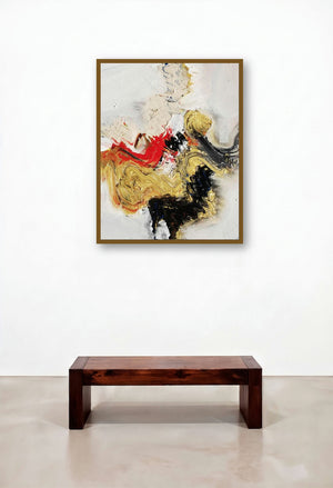 Beige Nature I (Fluid Form) by artist Deepak Guddadakeri displayed in a Minimalist Hotel Lobby
