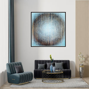 Preview of 'Benison' Painting by Ekta Sharma shown on a wall in a furnished room.