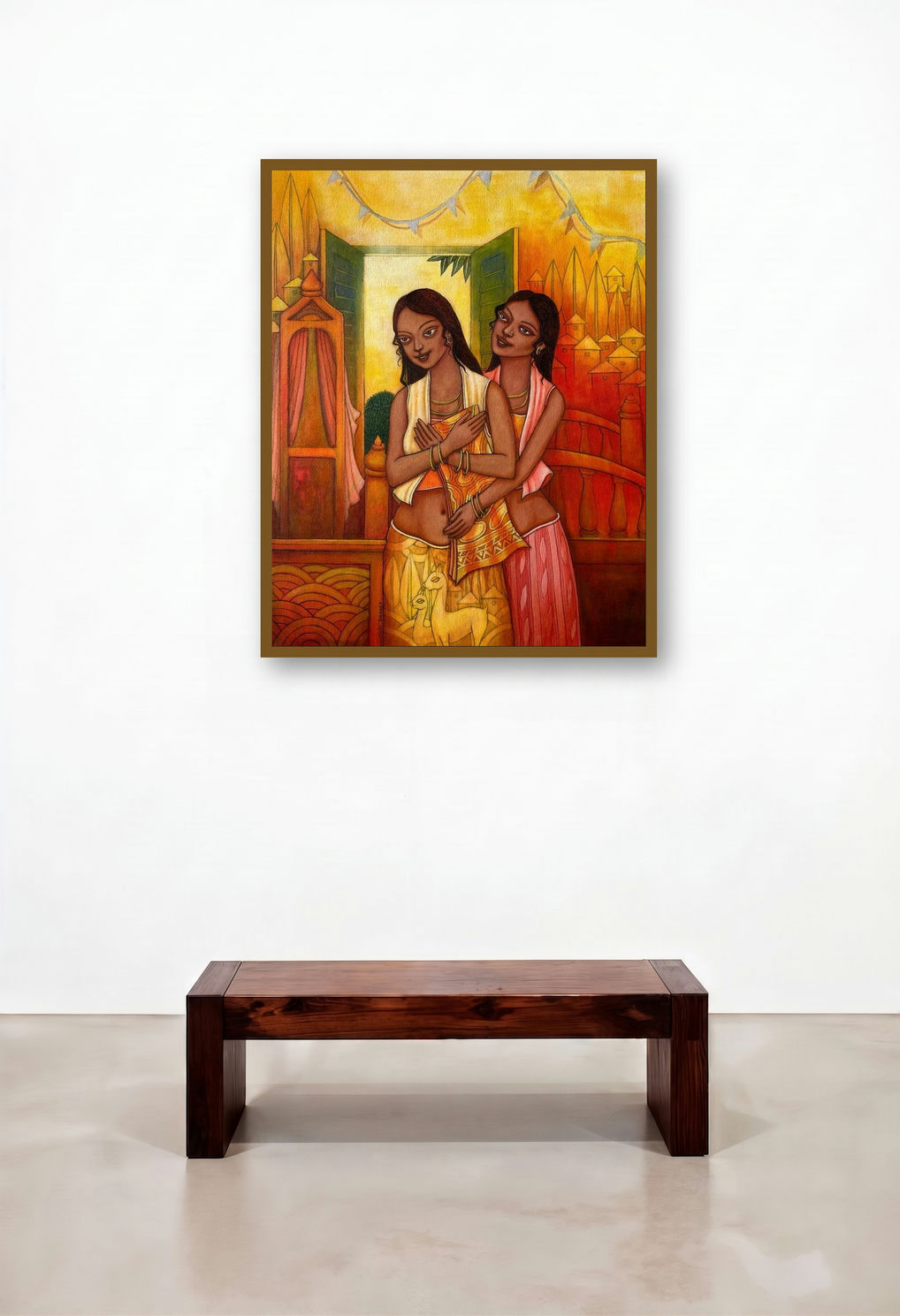 Bestfriend by artist Aniruddha Sarker displayed in a Luxury Reception Area