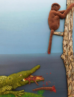Betrayal by Pranita Das, Original 3D Animal Painting on Canvas, Medium Vertical Wall Art