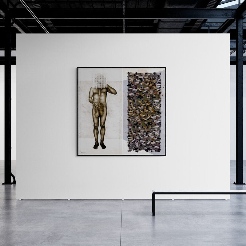 In-situ view of Guru Kinkar's 'Beyond Invisible 2 (Exposed)' painting in a room