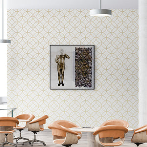 Guru Kinkar's painting 'Beyond Invisible 2 (Exposed)' displayed in a modern living room setting
