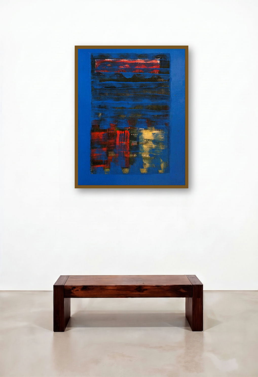 Beyond The Horizon (Urban Dreamscape) by artist Arvind Hate displayed in a Industrial Lounge