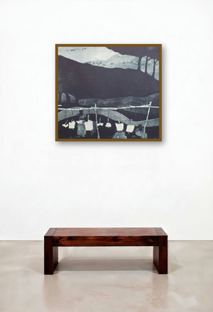 Beyond The Shape Converted 1 (Under the Canopy) by artist Sudeep Kumar Bashyal displayed in a Luxury Family Room