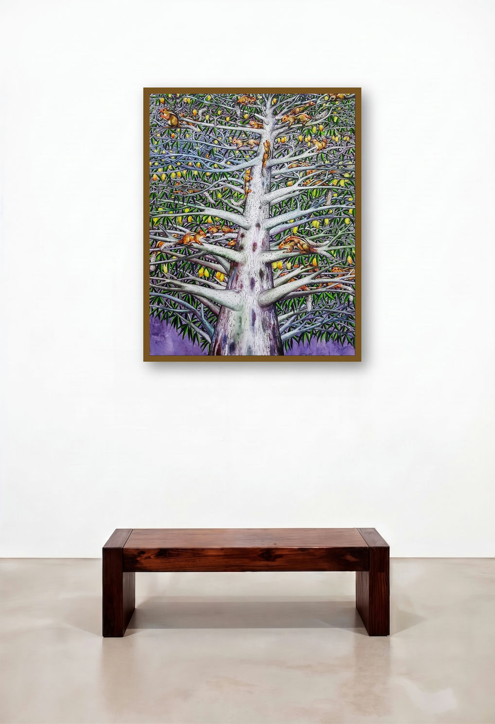 Beyond The Thoughts 1 (A Bountiful Feast) by artist Anoop Mv displayed in a Industrial Family Room