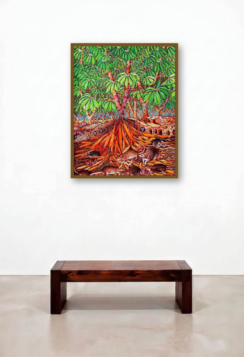 Beyond The Thoughts 6 (Beneath the Surface) by artist Anoop Mv displayed in a Japandi Executive Office