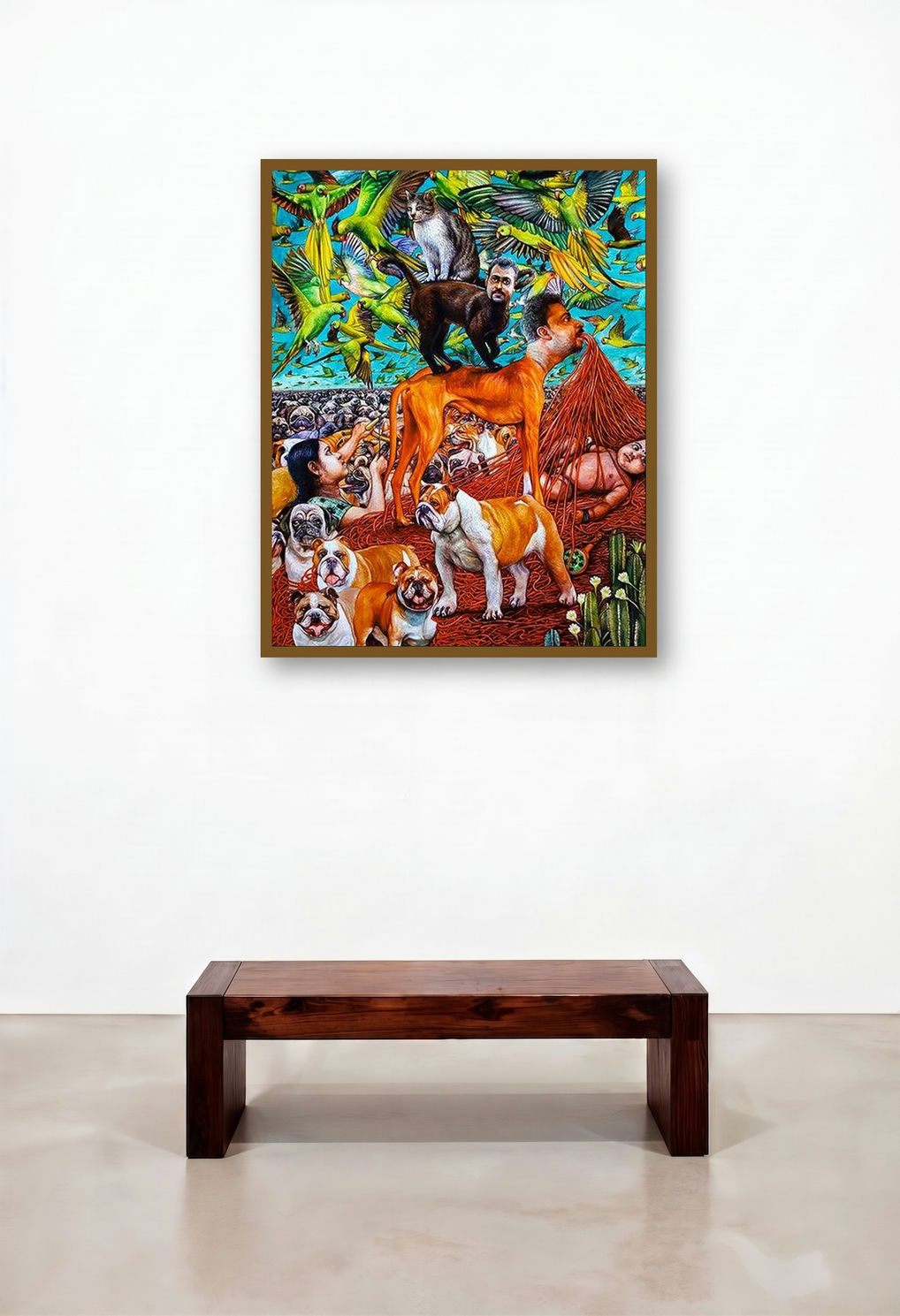 Beyond The Thoughts 8 (A Tapestry of Life) by artist Anoop Mv displayed in a Traditional Foyer