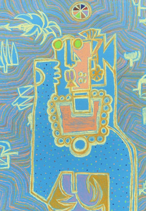 Figurative mixed media painting titled 'Bhagoriy Series 16', 48x36 inches, by artist Anup Shrivastav on Canvas