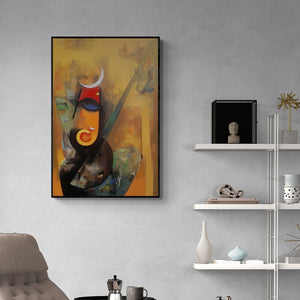 In-situ view of Vishal Phasale's 'Bhalchandra Ganesha (Cosmic Harmony)' painting in a room