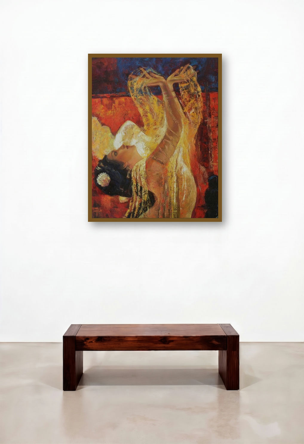 Bharatanatyam 4 (Passion in Motion) by artist Ashis Mondal displayed in a Urban Loft Hotel Suite
