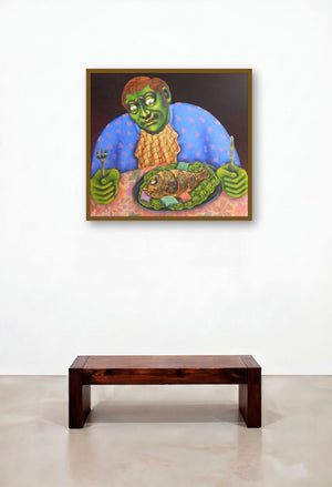 Bhog by artist Deblina Ghosh displayed in a Elegant Hallway