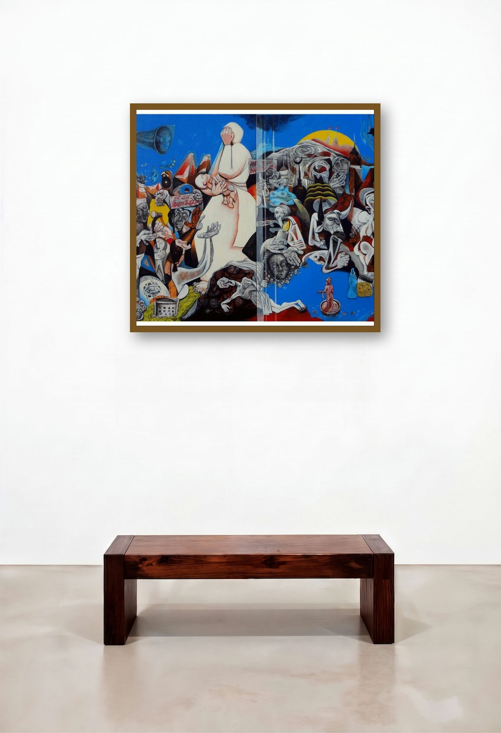 Bhopal Gas Tragedy (Convergence of Worlds) by artist Mahesh Pal Gobra displayed in a Classic Lounge