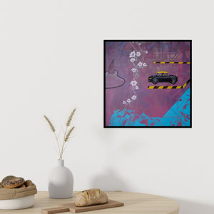 In-situ view of Govind Biswas's 'A Big Space (Urban Bloom)' painting in a room