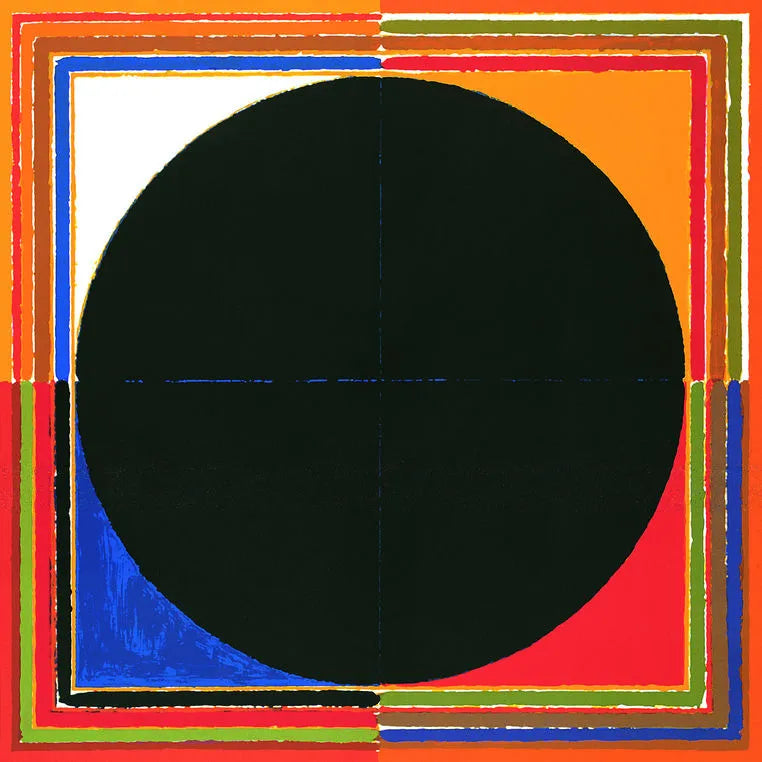 Abstract serigraphs painting titled 'Bindu', 24x22 inch, by artist S H Raza on Paper