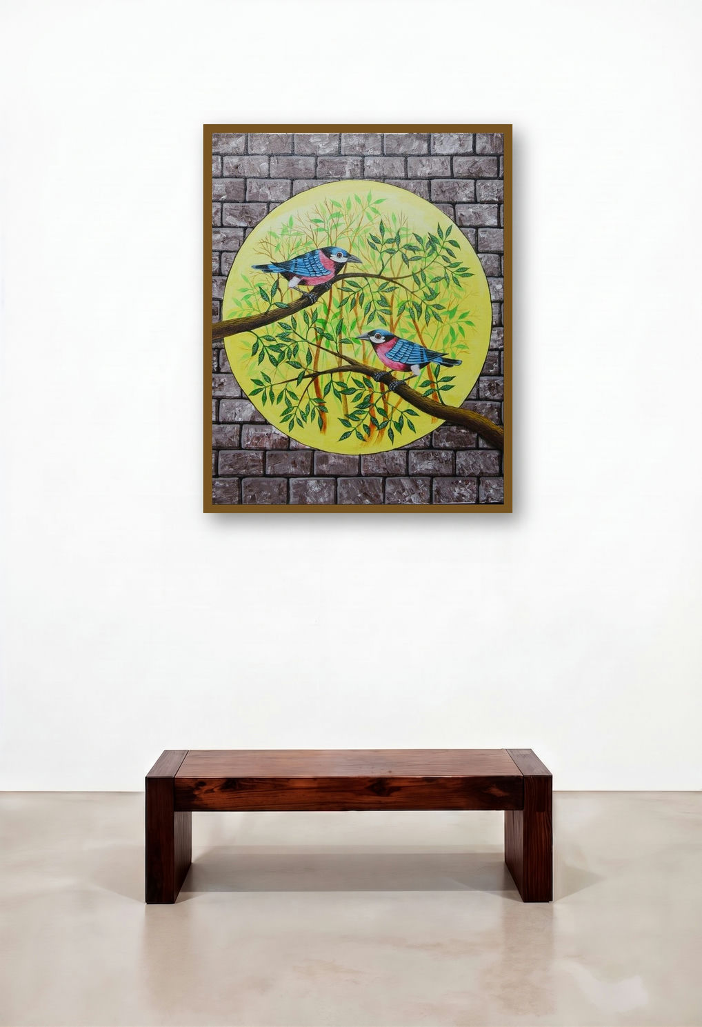 Birds 1001 (Birdsong) by artist Santosh Patil displayed in a Urban Loft Hotel Suite