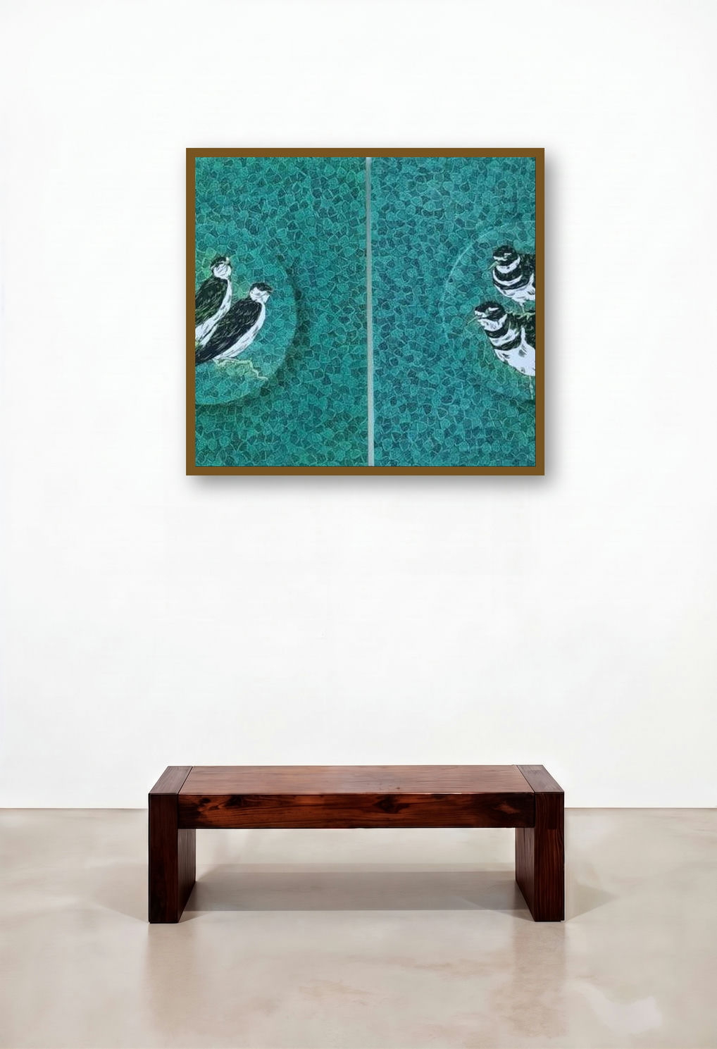 Birds 2 (Diptych) by artist Rama Krishna V displayed in a Eclectic Penthouse