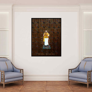 In-situ view of Balaji Ponna's 'Birds Express What People Cant (Birdsong)' painting in a room