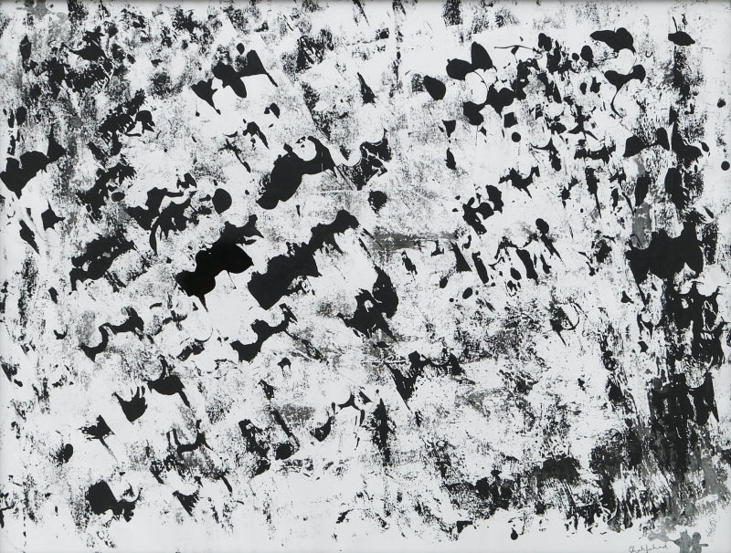 Birth' abstract mixed-media painting by artist Shahfahad Raja, 22x27 inch, on paper