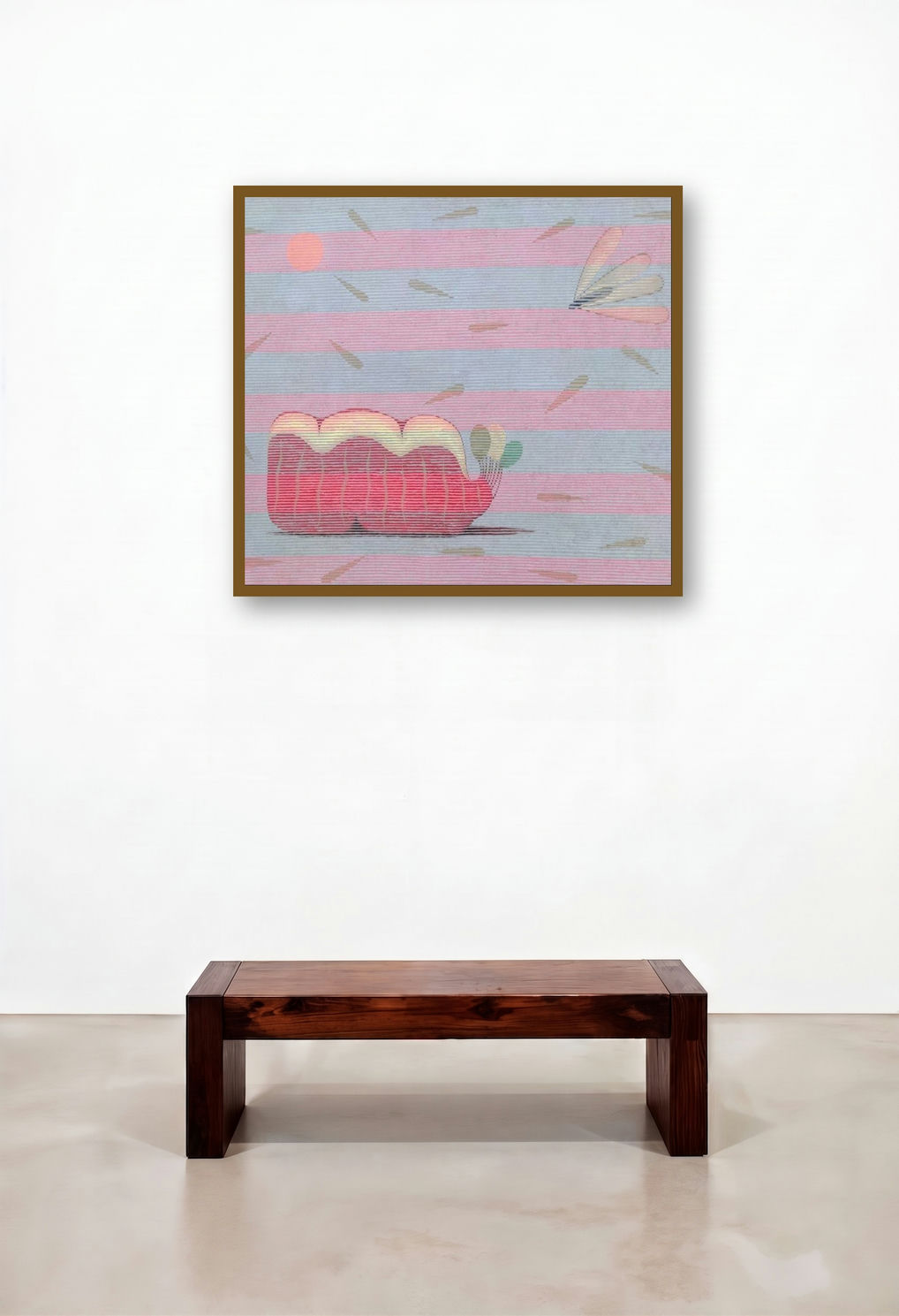 Birth And Death (The Dreamer's Voyage) by artist Amol Khade displayed in a Boutique Hotel Style Library