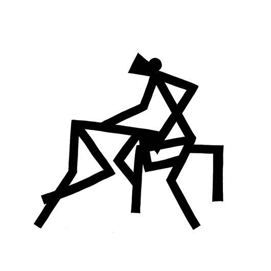 Figurative ink drawing titled 'Blessing', 12x12 inches, by artist Ashok Hinge on board