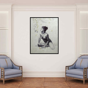 In-situ view of Mansi Sagar's 'Blosom 1' painting in a room