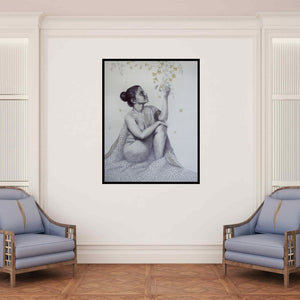 In-situ view of Mansi Sagar's 'Blossom 2' painting in a room