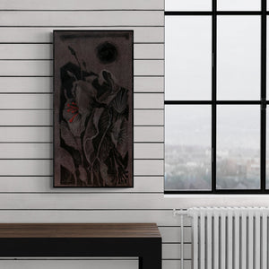 In-situ view of Sulakshana Dharmadhikari's 'Blossom 4 (Night Bloom II)' painting in a room