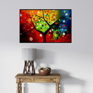 In-situ view of Sharmi Dey's 'Blossom 5' painting in a room